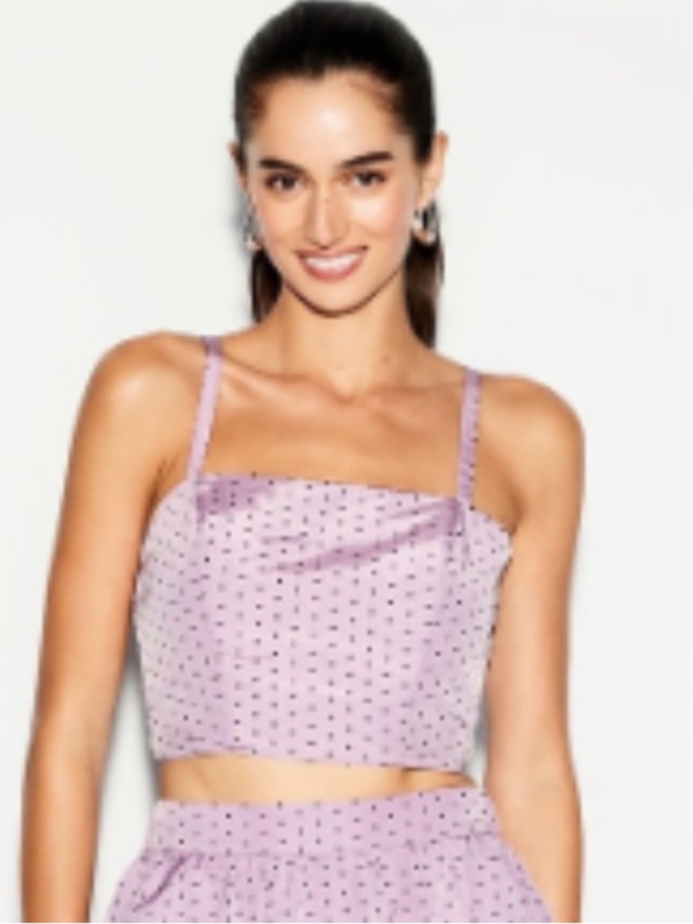Old Navy Lilac Polka Dot Crop Top